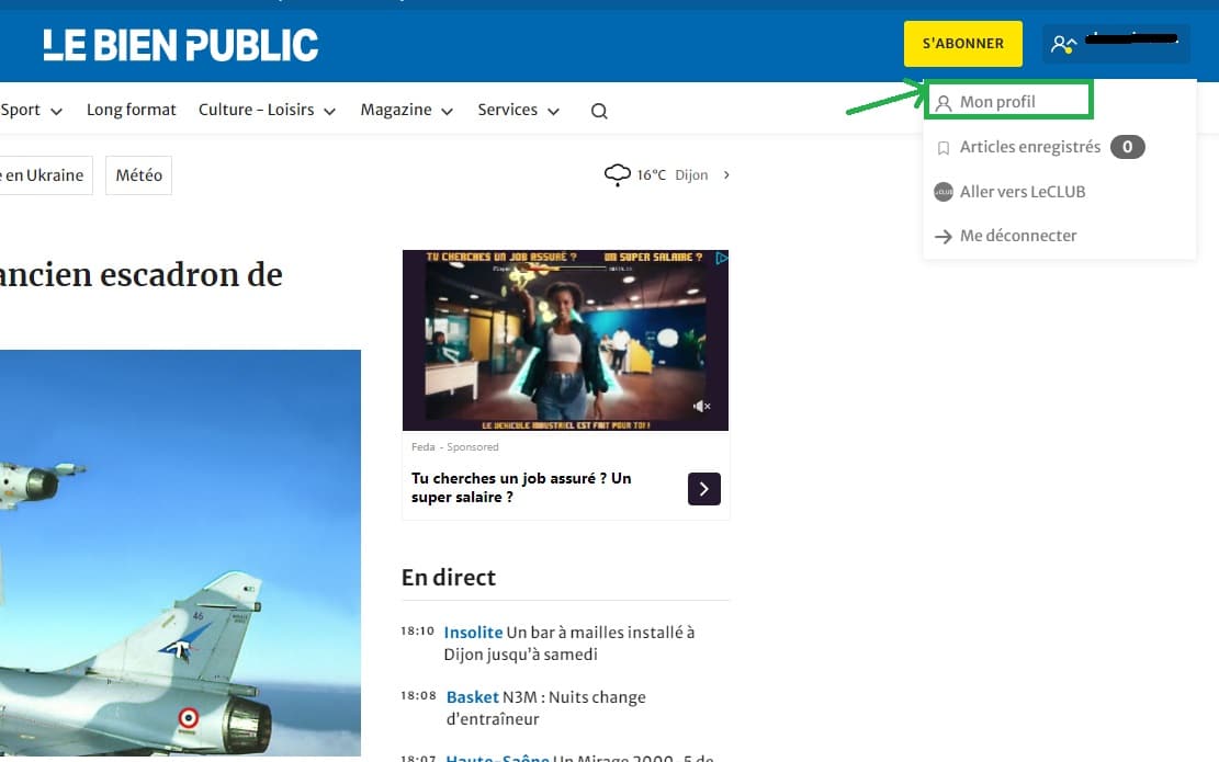 hjemmesiden for avisen le bien public