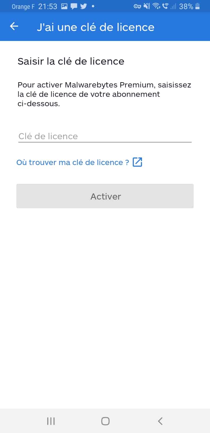 activation licence android